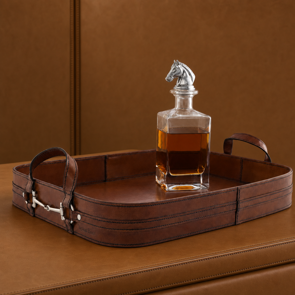 Premium Genuine Leather Bit Serving Tray – Perfect for Entertaining 4