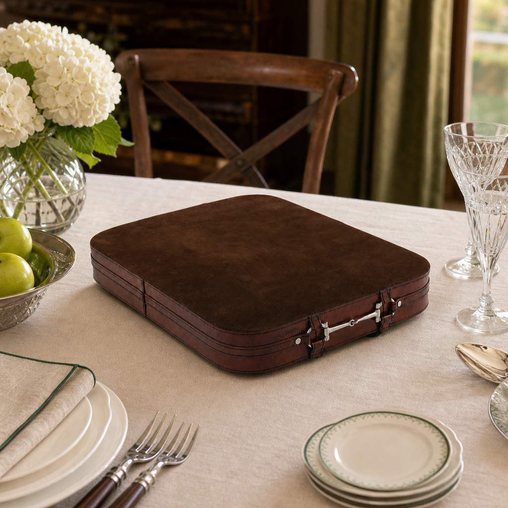 Premium Genuine Leather Bit Serving Tray – Perfect for Entertaining 7