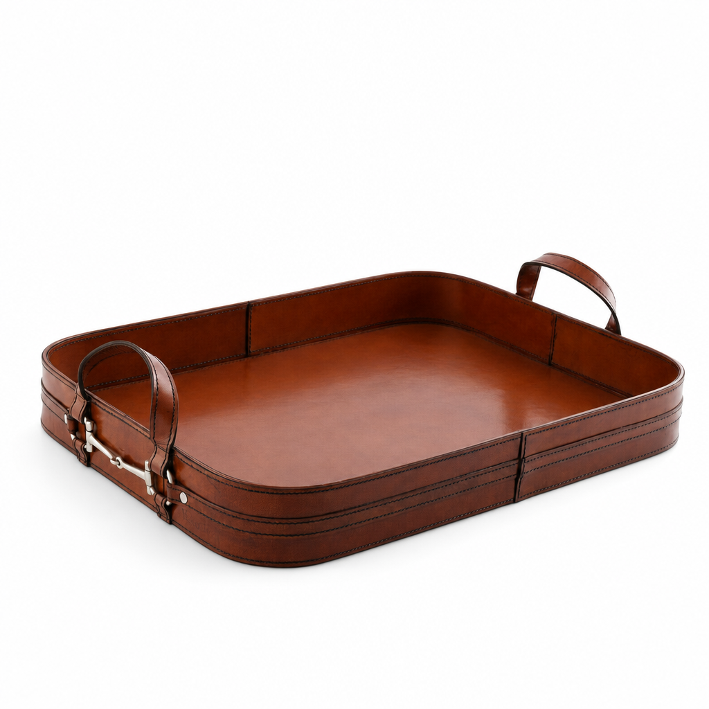 Premium Genuine Leather Bit Serving Tray – Perfect for Entertaining 8