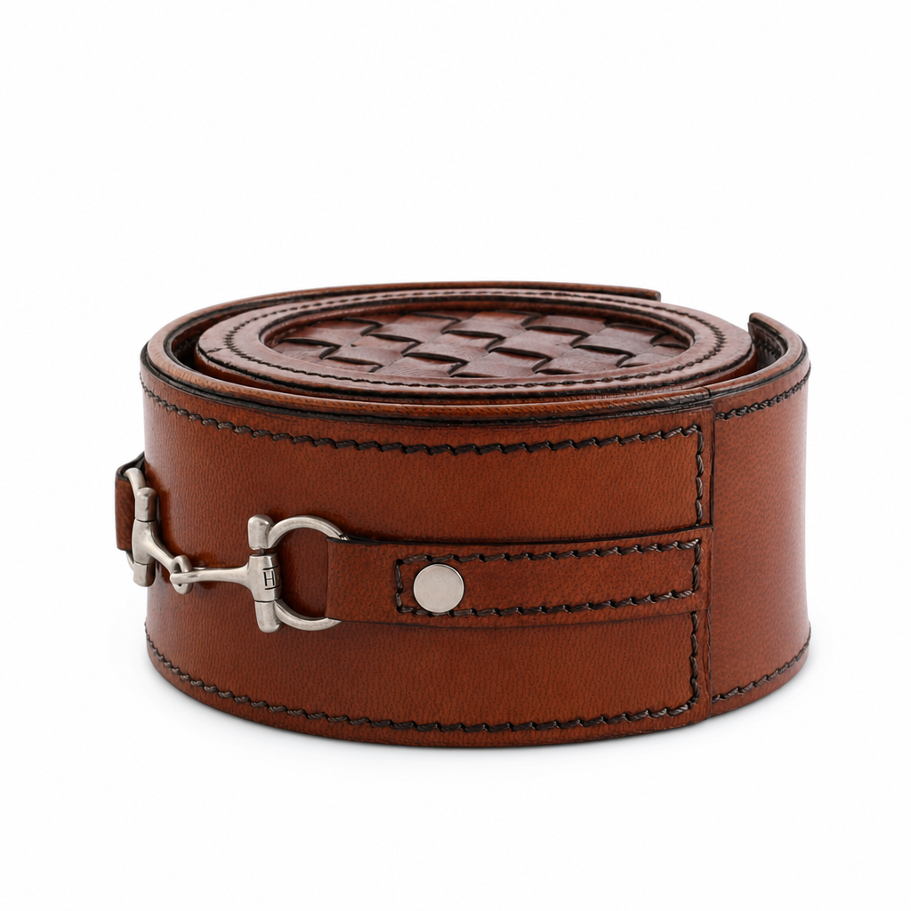 Premium Genuine Leather Coaster Set Bit - Set of 6 10