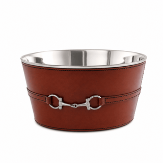 Premium Genuine Leather Bit Ice Tub – Sophisticated Beverage Cooler