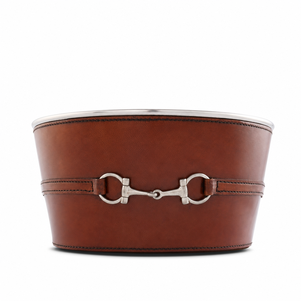 Premium Genuine Leather Bit Ice Tub – Sophisticated Beverage Cooler 10