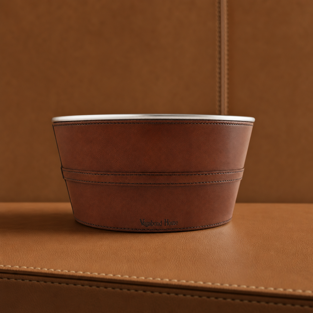 Premium Genuine Leather Bit Ice Tub – Sophisticated Beverage Cooler 4