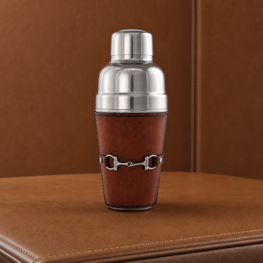 Premium Genuine Leather Equestrian Bit Cocktail Shaker 2