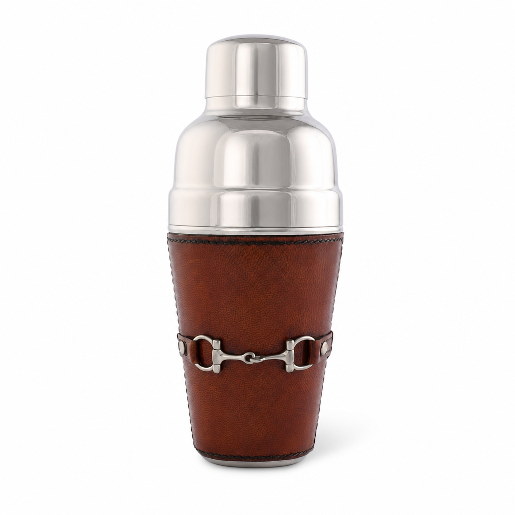 Premium Genuine Leather Equestrian Bit Cocktail Shaker 1