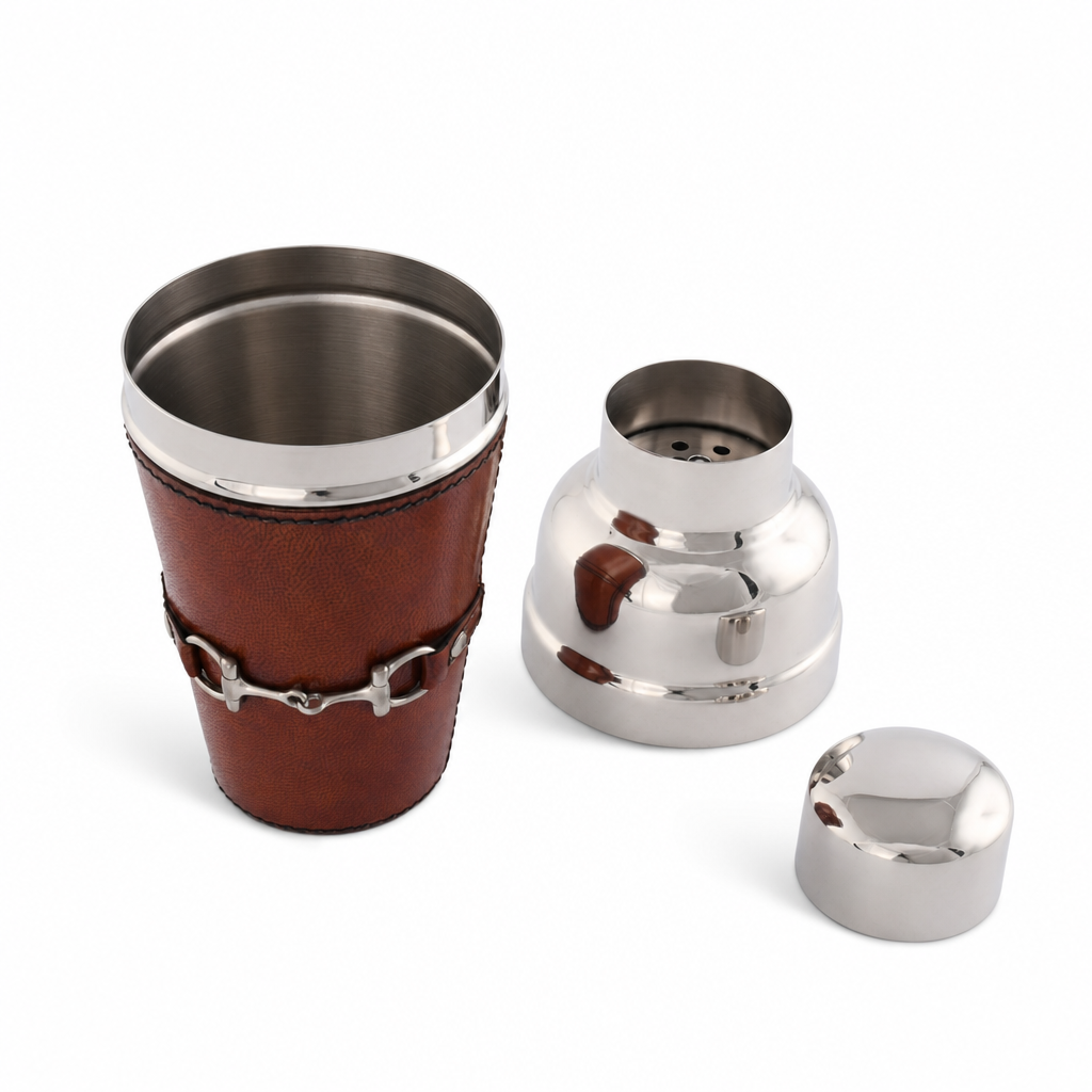 Premium Genuine Leather Equestrian Bit Cocktail Shaker 10
