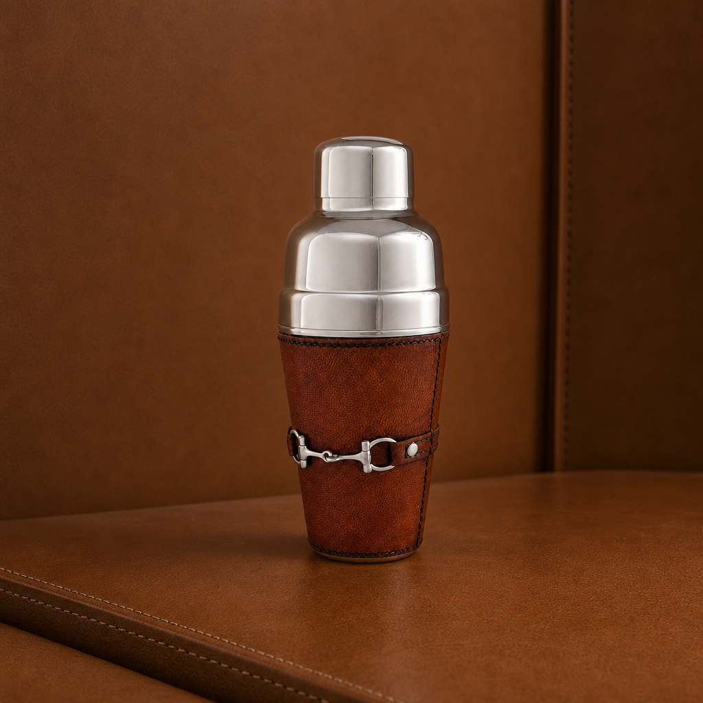 Premium Genuine Leather Equestrian Bit Cocktail Shaker 4
