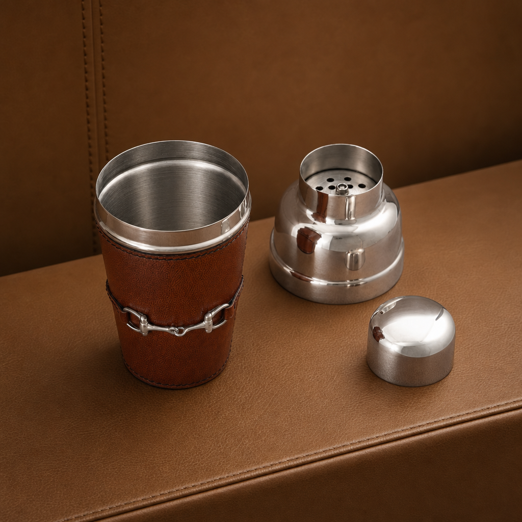Premium Genuine Leather Equestrian Bit Cocktail Shaker 5