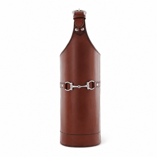 Premium Genuine Leather Bit Single Wine Bottle Carrier