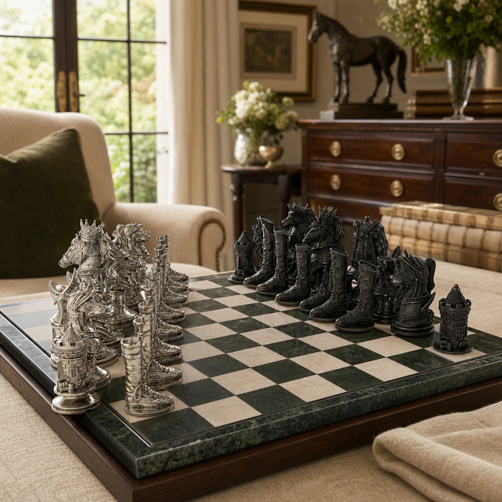 Pewter Equestrian Hunt Chess Pieces 7