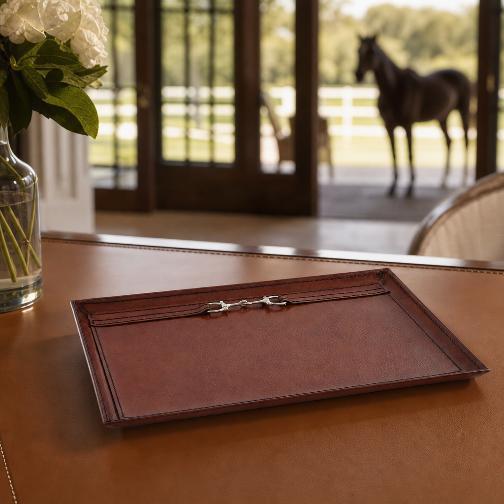 Premium Genuine Leather Equestrian Bit Catchall Tray 6
