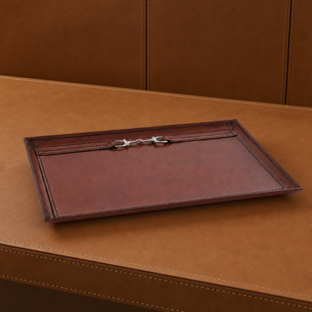 Premium Genuine Leather Equestrian Bit Catchall Tray 1
