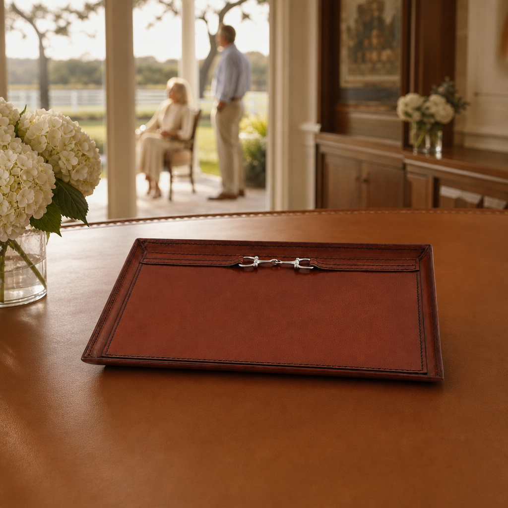 Premium Genuine Leather Equestrian Bit Catchall Tray 7