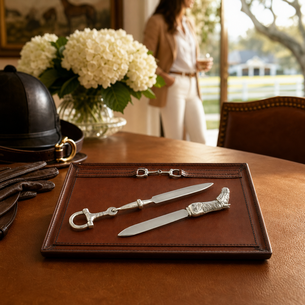 Premium Genuine Leather Equestrian Bit Catchall Tray 9