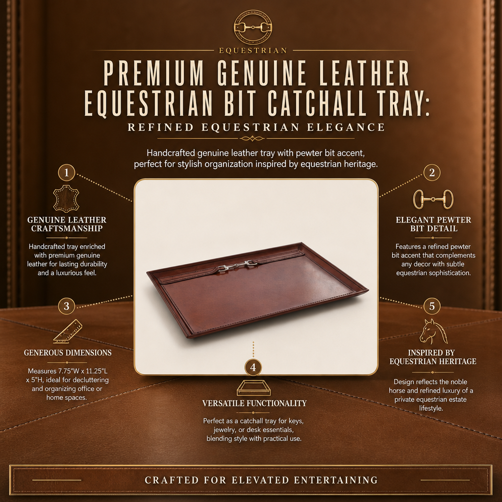 Premium Genuine Leather Equestrian Bit Catchall Tray 11