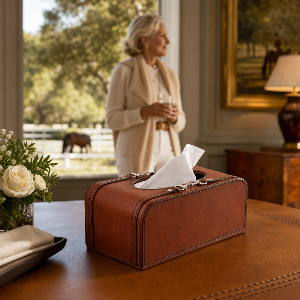 Premium Genuine Leather Bit Tissue Box 6