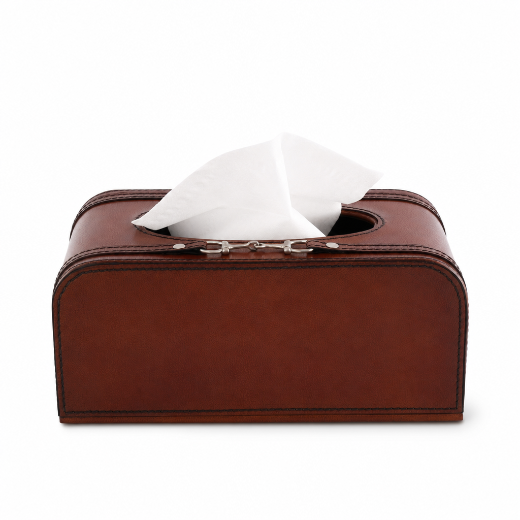 Premium Genuine Leather Bit Tissue Box 10