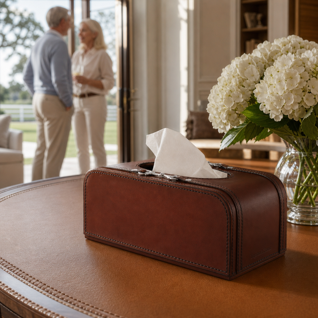 Premium Genuine Leather Bit Tissue Box 8