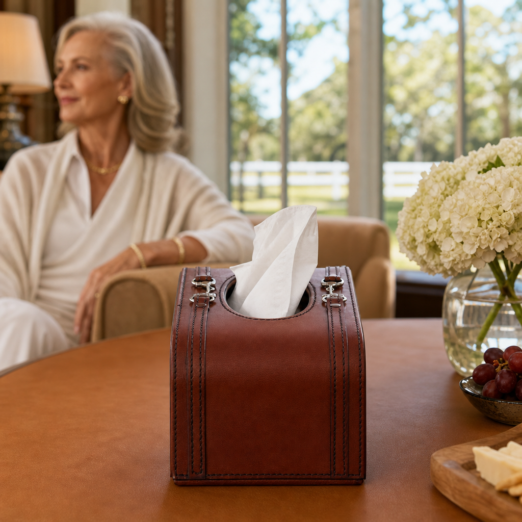 Premium Genuine Leather Bit Tissue Box 9