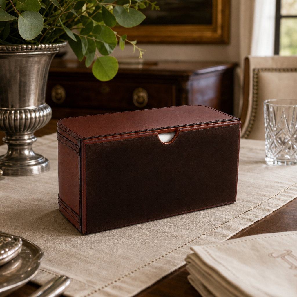 Premium Genuine Leather Bit Tissue Box 9