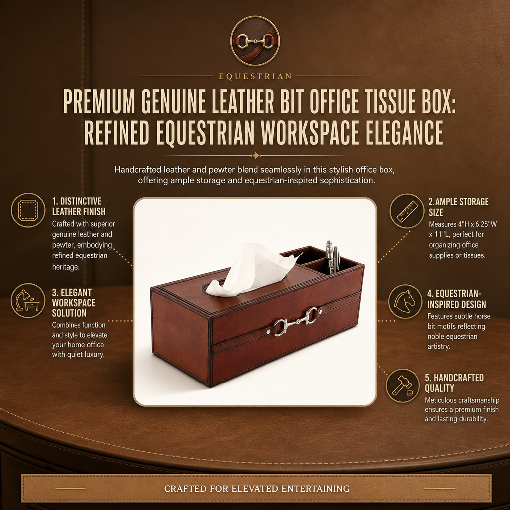 Premium Genuine Leather Bit Office Tissue Box 11