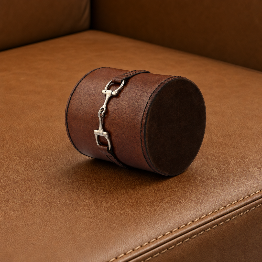 Premium Genuine Leather Stirrup Office Pen Holder 5