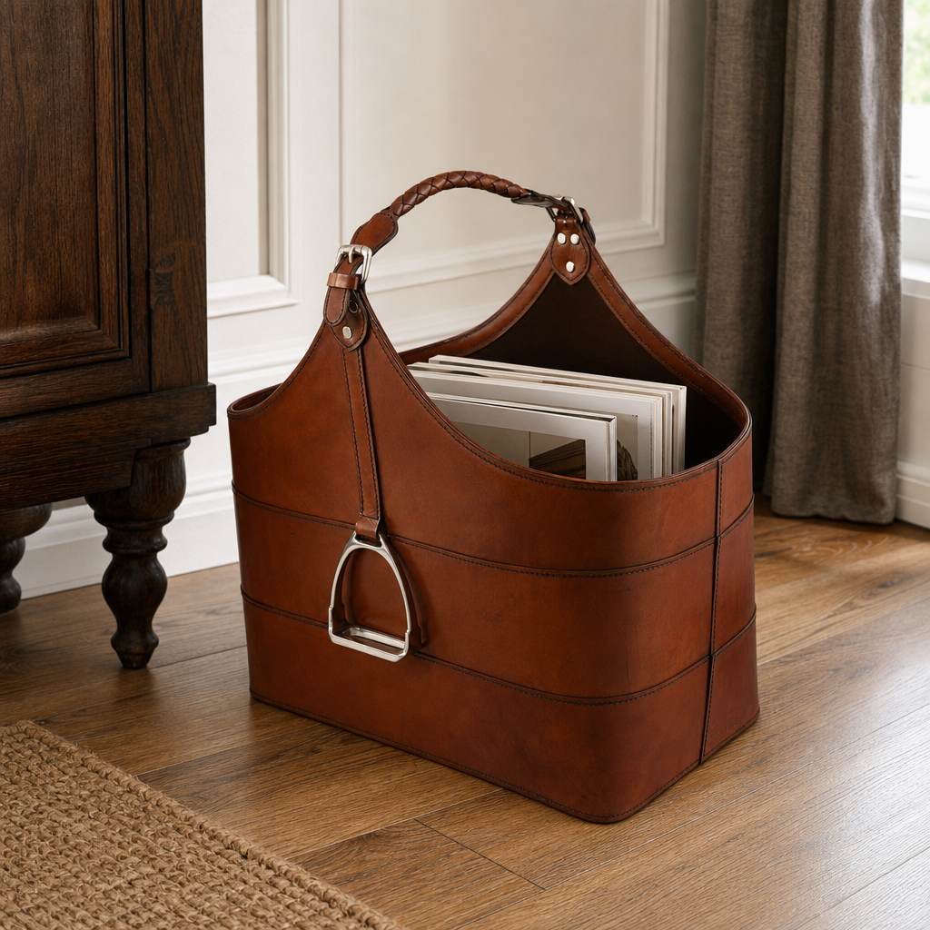 Stirrup Oval Magazine Basket 1