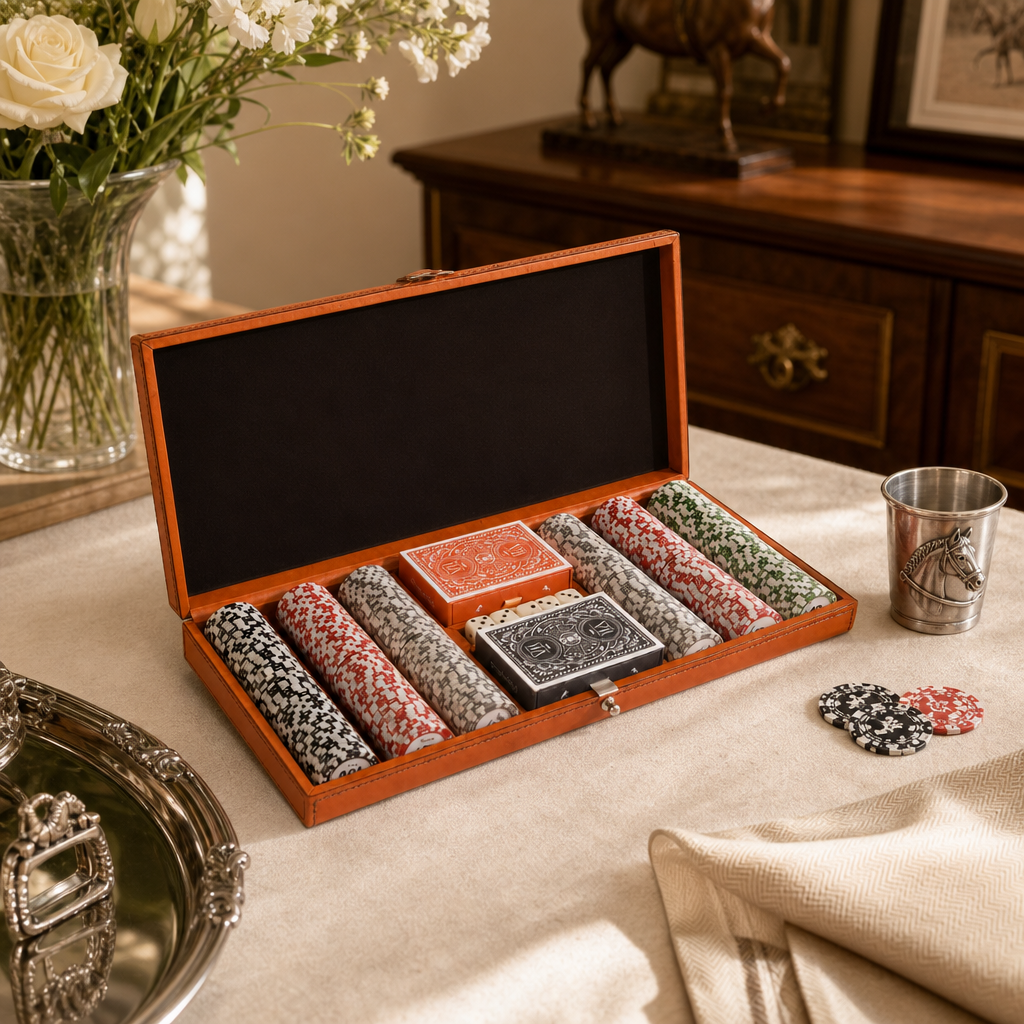 Bit Poker Set Amber Leather Small 9