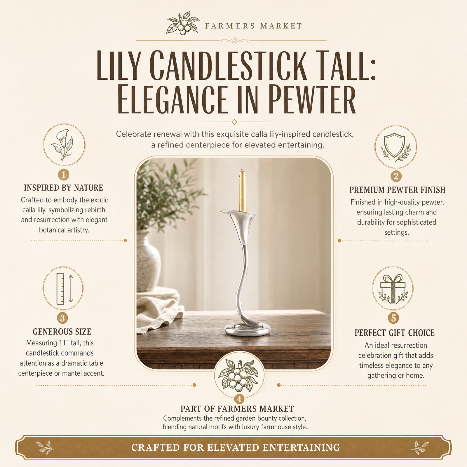 Lily Candlestick Tall 11