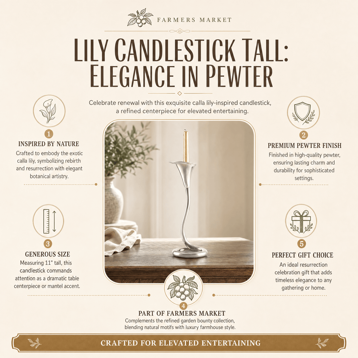 Lily Candlestick Tall 11