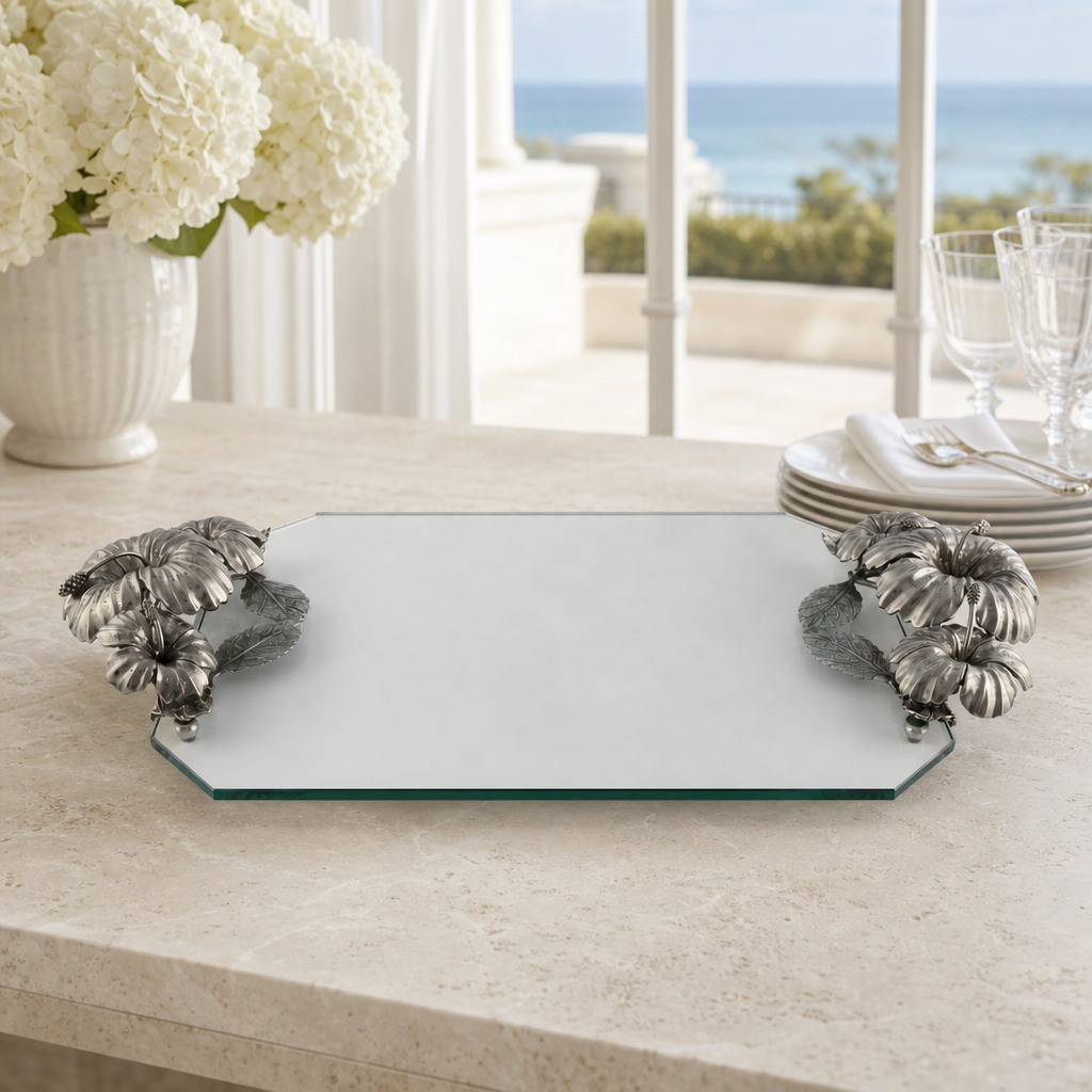 Hibiscus Flower Glass Tray 3