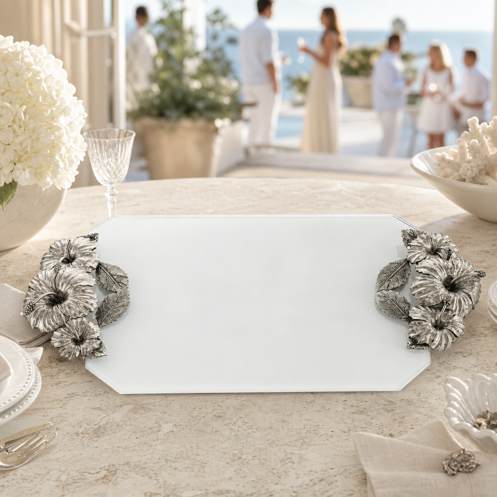 Hibiscus Flower Glass Tray 9