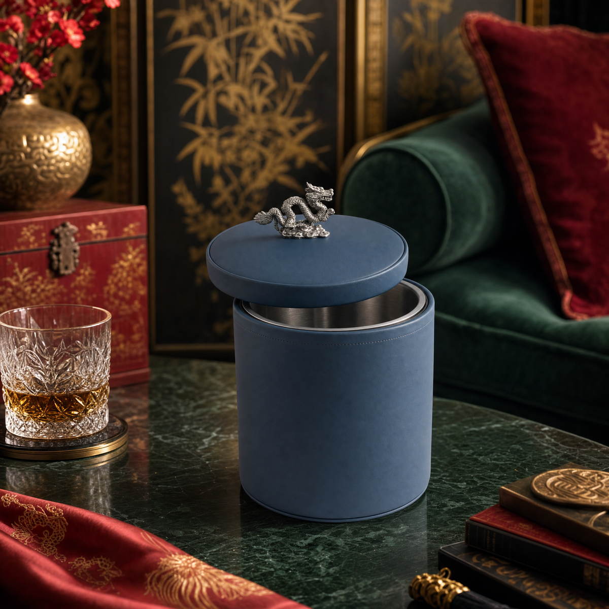 Dragon Vegan Leather Ice Bucket 5