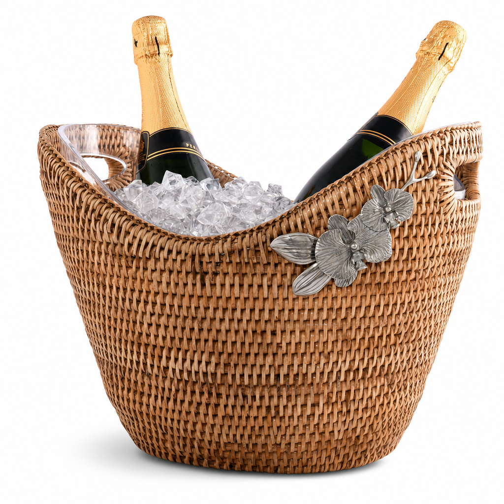 Orchids Hand Woven Wicker Rattan Champagne / Ice Tub 1