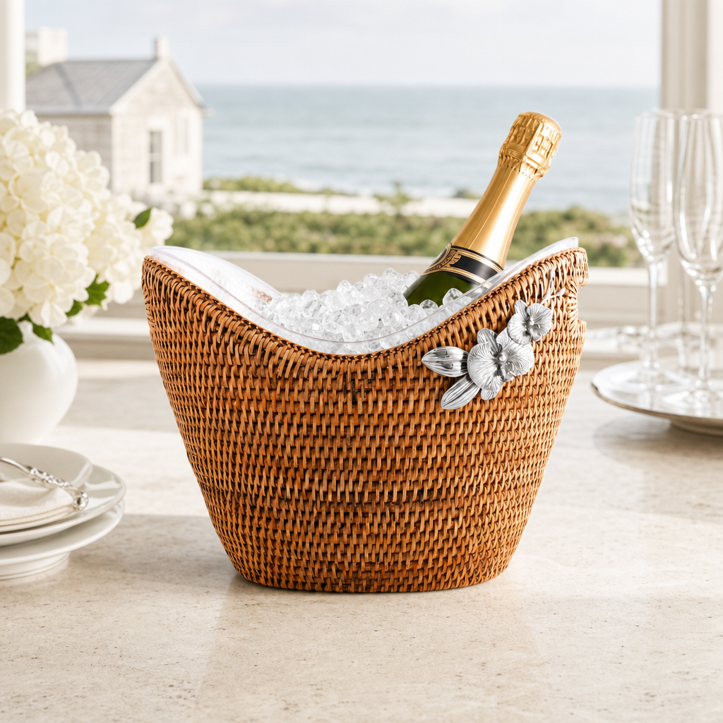 Orchids Hand Woven Wicker Rattan Champagne / Ice Tub 3