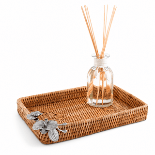 Orchid Catchall Tray Hand Woven Wicker Rattan