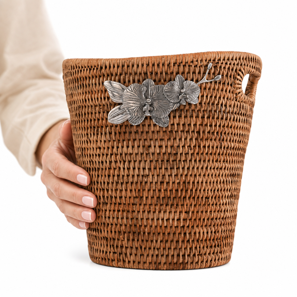 Orchids Hand Woven Wicker Rattan Champagne  / Ice Bucket 8
