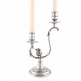 Two Taper Pewter Song Bird Candelabra 1