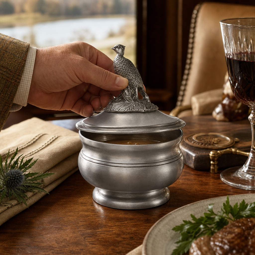 Pewter Pheasant Sauce Bowl 6