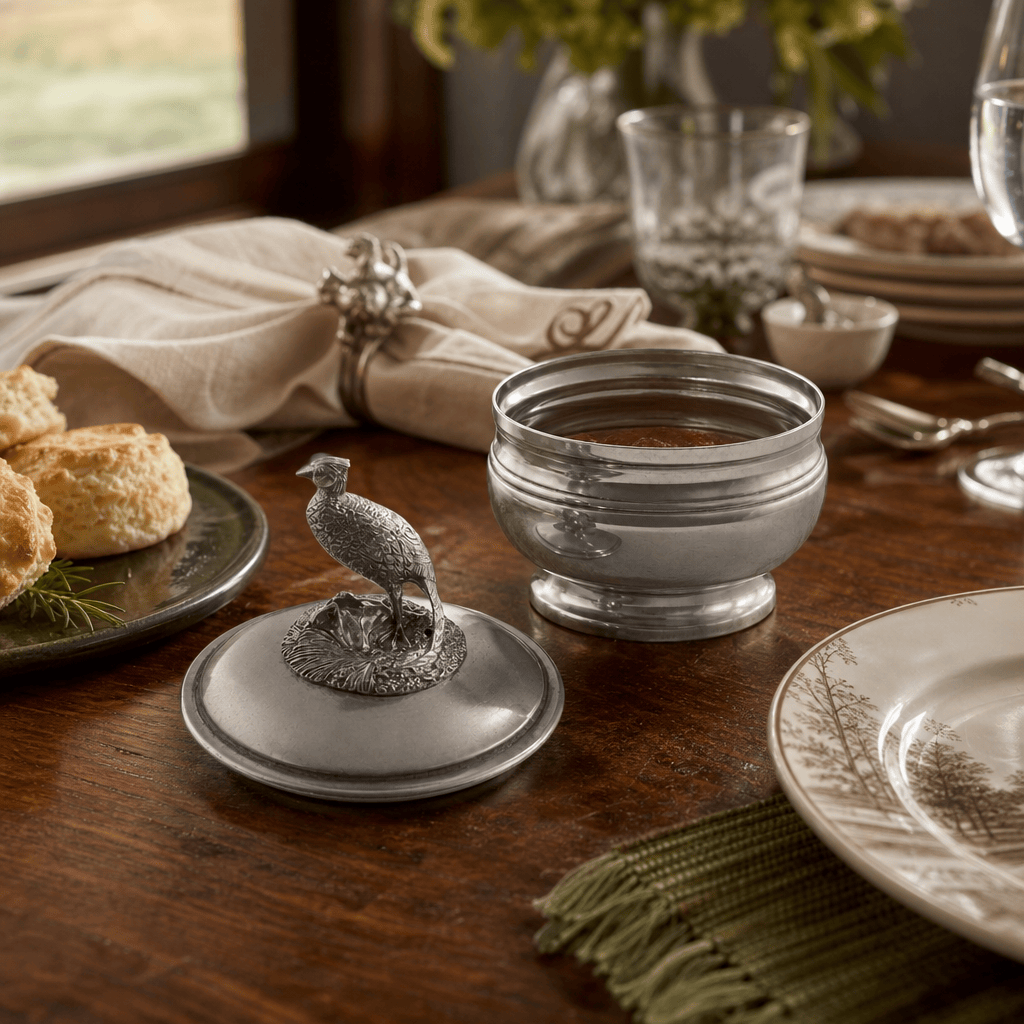 Pewter Pheasant Sauce Bowl 8