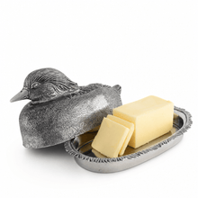 Pewter Mallard Duck Butter Dish 1