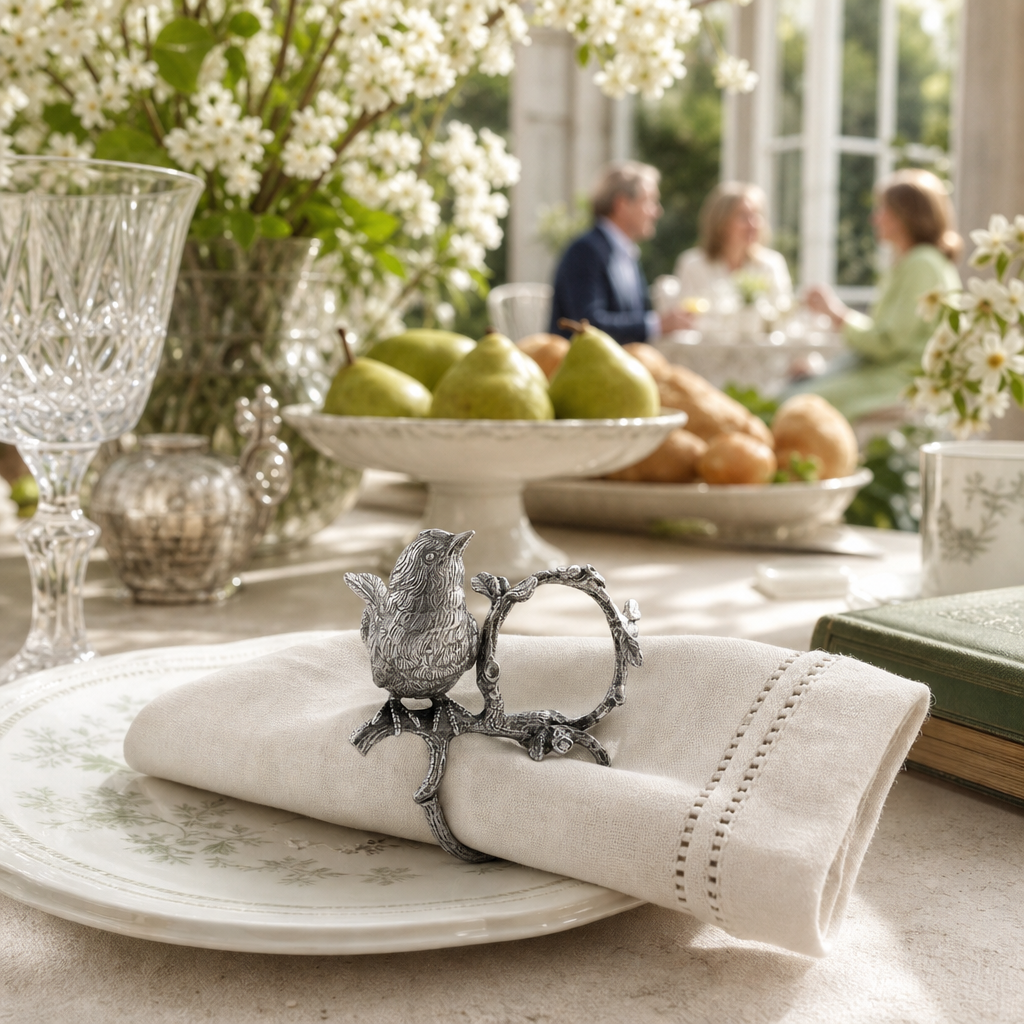 Pewter Song Bird Napkin Ring 6