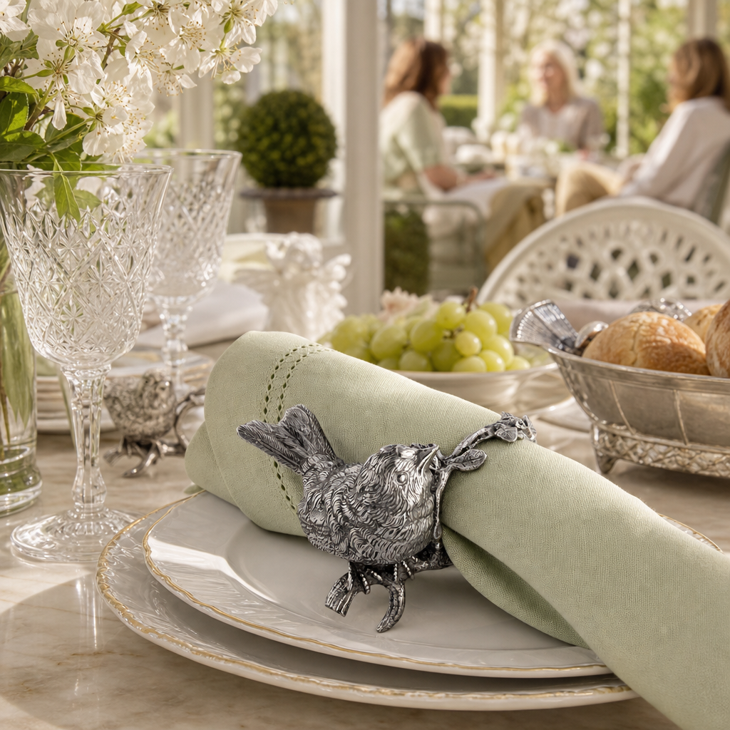 Pewter Song Bird Napkin Ring 7