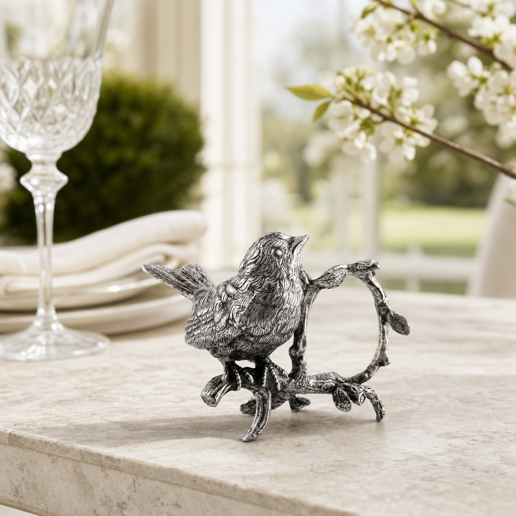 Pewter Song Bird Napkin Ring 4