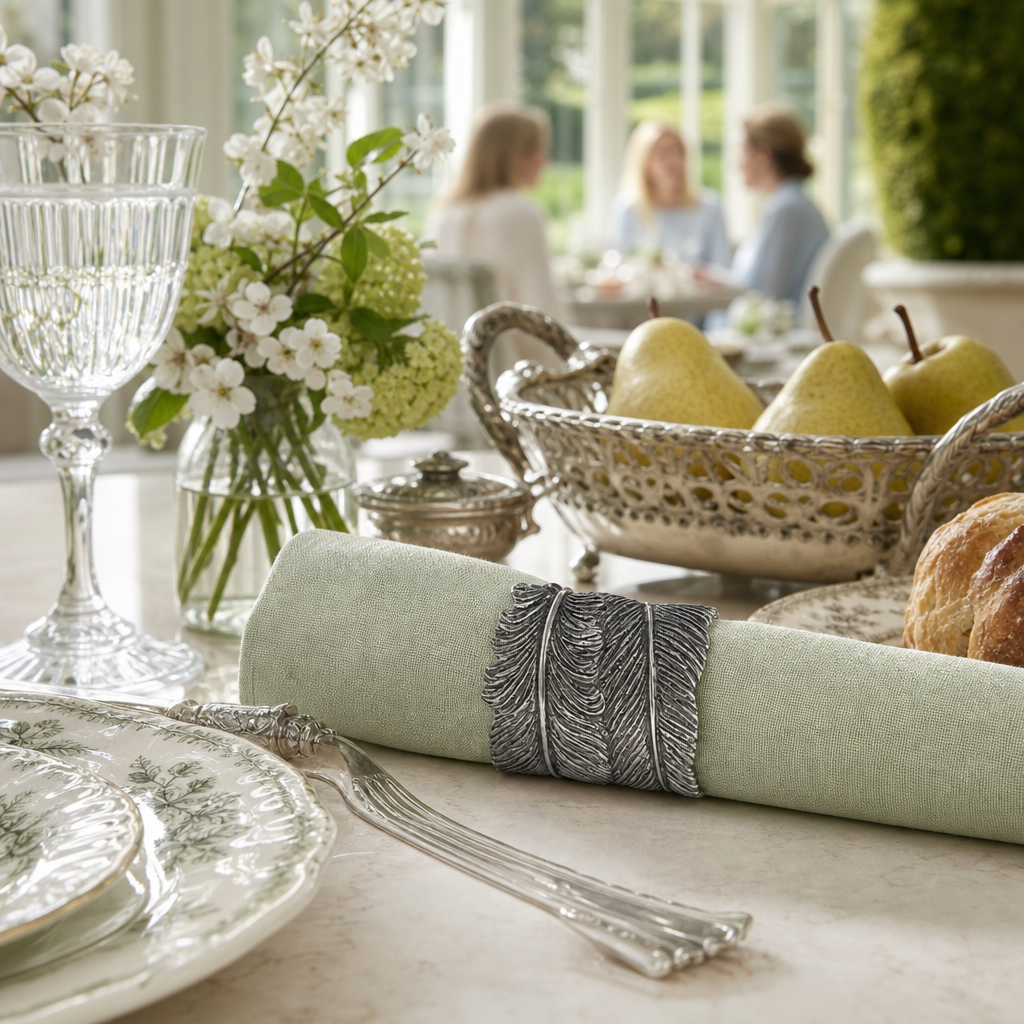 Pewter Feather Napkin Ring 7