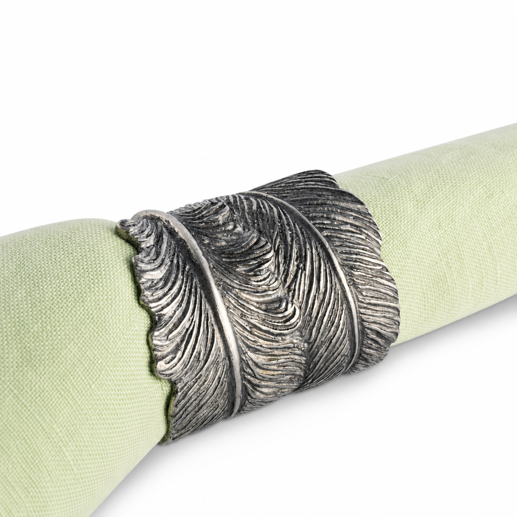 Pewter Feather Napkin Ring 10
