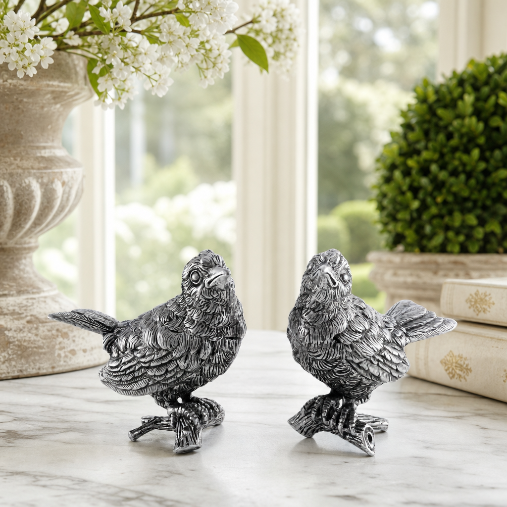 Pewter Song Birds Salt & Pepper Set 1