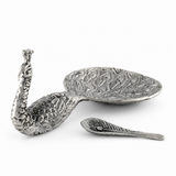 Pewter Peacock Salt Cellar 1