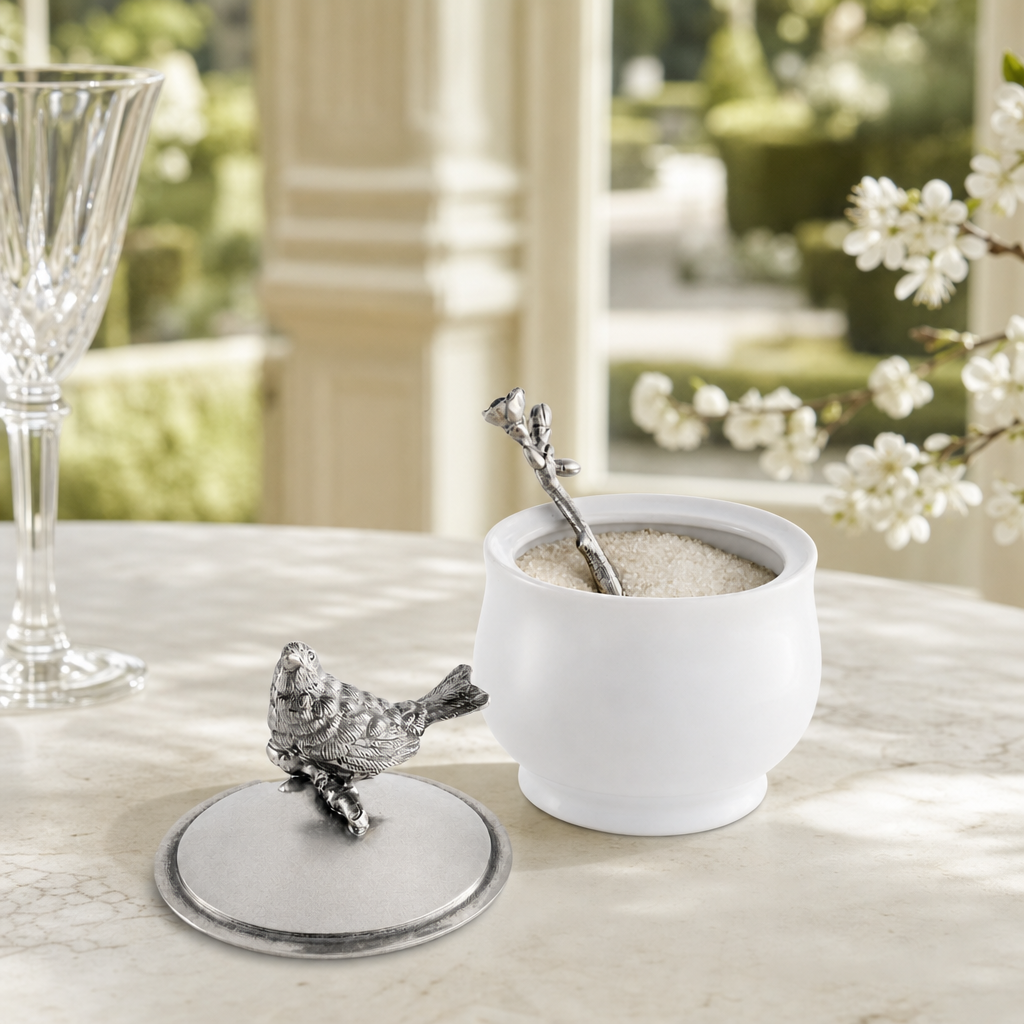 Song Bird Sugar Bowl and Spoon 3