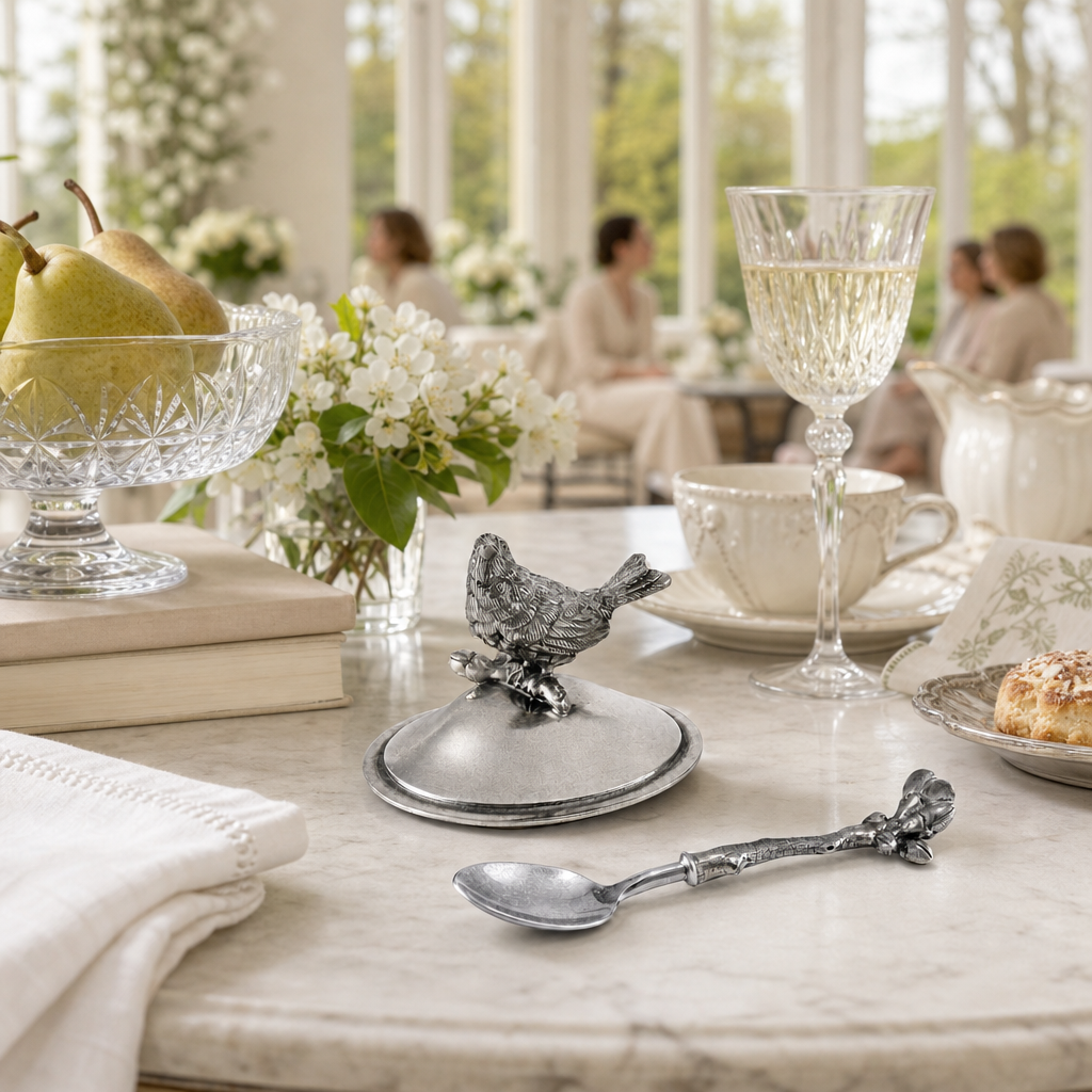 Song Bird Sugar Bowl and Spoon 9